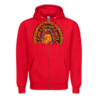Red fall pumpkin rainbow Zipper Hoodie - JahusDesignShop