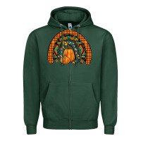 Sports Green fall pumpkin rainbow Zipper Hoodie - JahusDesignShop