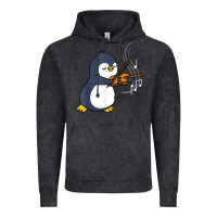 Vintage Black penguin playing violin animal Vintage Hoodie - linhVisuals