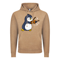 Vintage Coffee penguin playing violin animal Vintage Hoodie - linhVisuals