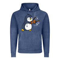 Penguin Playing Violin Animal Vintage Hoodie | Teevron