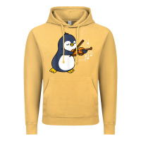 Vintage Mustard penguin playing violin animal Vintage Hoodie - linhVisuals