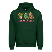 Forest Green Happy Easter With Western Eggs And Sunflowers Urban Hoodie - RanaPortraitStore