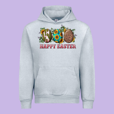 Happy Easter With Western Eggs And Sunflowers Urban Hoodie Designed By Ranaportraitstore