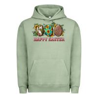 Pigment Oil Green Happy Easter With Western Eggs And Sunflowers Urban Hoodie - RanaPortraitStore