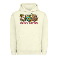 Pigment Pistachio Happy Easter With Western Eggs And Sunflowers Urban Hoodie - RanaPortraitStore