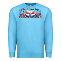 Ocean Blue red white and boozy libbey glass Premium Sweatshirt - RanaPortraitStore