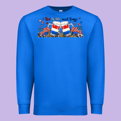 Red White And Boozy Libbey Glass Premium Sweatshirt Designed By Ranaportraitstore