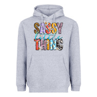 Heather Grey sassy little thing Heavyweight Hoodie - RanaPortraitStore