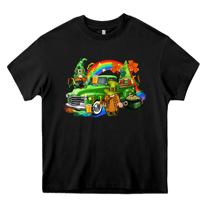 St. Patrick's Day Truck With Gnomies Heavy Core Tee by CowGirlArtShop | Teevron