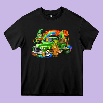 St. Patrick's Day Truck With Gnomies Heavy Core Tee Designed By Cowgirlartshop