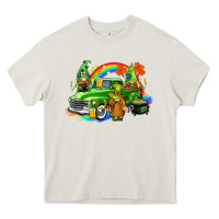 Cream St. Patrick's Day truck with gnomies Heavy Core Tee - CowGirlArtShop