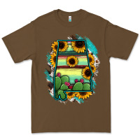 Cacao Alabama Map Sunflower Cactus Serape Premium Tee - RanaPortraitStore