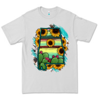 Dove Grey Alabama Map Sunflower Cactus Serape Premium Tee - RanaPortraitStore