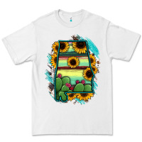 White Alabama Map Sunflower Cactus Serape Premium Tee - RanaPortraitStore