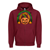 Burgundy halloween rainbow Zipper Hoodie - JahusDesignShop
