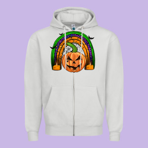 Halloween Rainbow Zipper Hoodie Designed By Jahusdesignshop