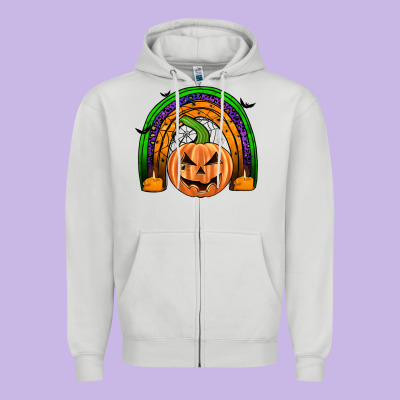 Halloween Rainbow Zipper Hoodie Designed By Jahusdesignshop