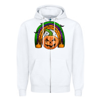 White halloween rainbow Zipper Hoodie - JahusDesignShop
