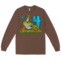 Chestnut birthday boy frog age 4 Long Sleeve Tee - LillyAllenDesigns