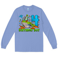 Colony Blue birthday boy frog age 4 Long Sleeve Tee - LillyAllenDesigns
