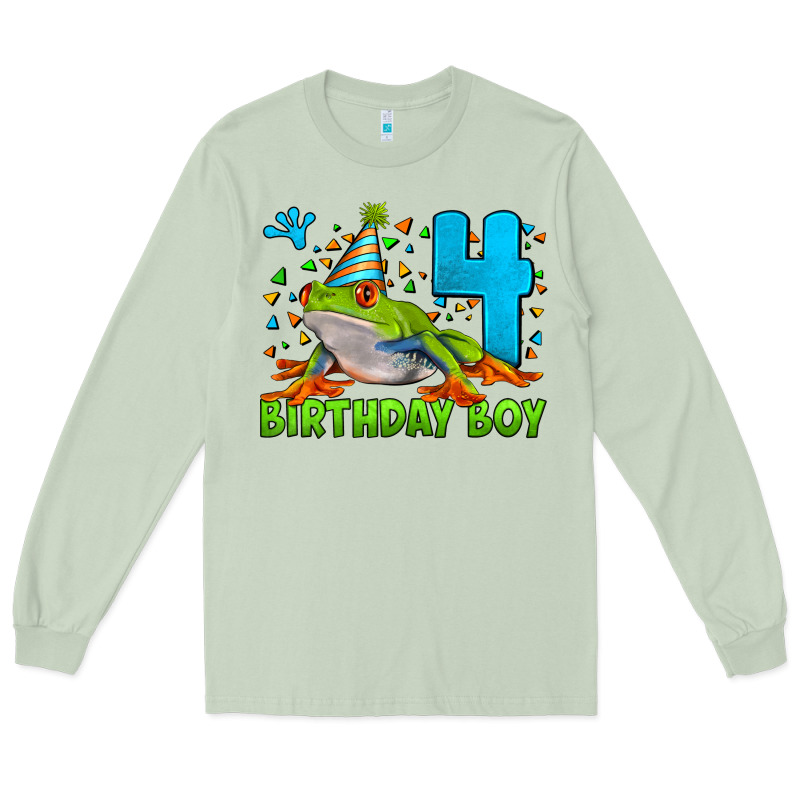 Birthday Boy Frog Age 4 Long Sleeve Tee by LillyAllenDesigns | Teevron