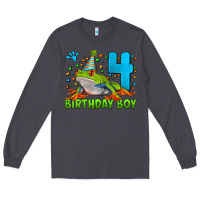 Smoke birthday boy frog age 4 Long Sleeve Tee - LillyAllenDesigns