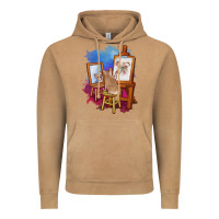 Vintage Camel french bulldog painting bulldog artist art animals graphic long sleeve Vintage Hoodie - linhVisuals