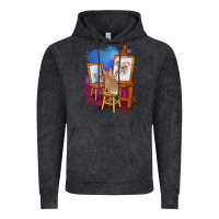 Vintage Black french bulldog painting bulldog artist art animals graphic long sleeve Vintage Hoodie - linhVisuals