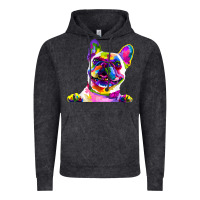 Vintage Black frenchie french bulldog pop art portrait bouledogue t shirt Vintage Hoodie - linhVisuals