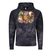 Cloud Black Christmas Elf Vintage Hoodie - CowhideDigitalArt