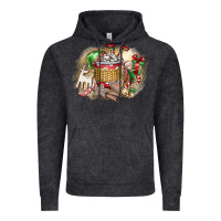 Vintage Black Christmas Elf Vintage Hoodie - CowhideDigitalArt