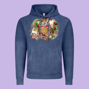 Christmas Elf Vintage Hoodie Designed By Cowhidedigitalart