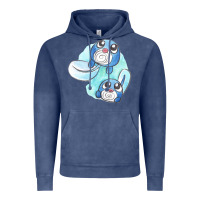 Vintage Denim poliwag watercolor Vintage Hoodie - linhVisuals