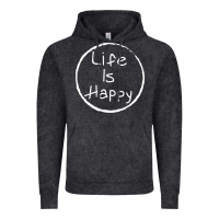 Vintage Black life is happy Vintage Hoodie - linhVisuals