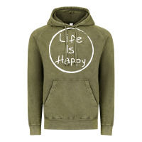 Vintage Olive life is happy Vintage Hoodie - linhVisuals