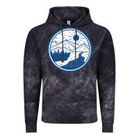 Cloud Black River Mountain Badge Vintage Hoodie - linhVisuals