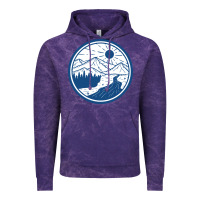 Cloud Purple River Mountain Badge Vintage Hoodie - linhVisuals