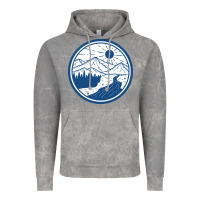 Cloud Rock River Mountain Badge Vintage Hoodie - linhVisuals