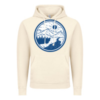 Vintage Artic River Mountain Badge Vintage Hoodie - linhVisuals