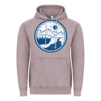 Vintage Zinc River Mountain Badge Vintage Hoodie - linhVisuals
