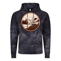 Cloud Black River Forest Brown Vintage Hoodie - linhVisuals