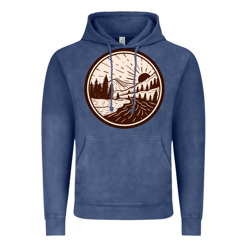 River Forest Brown Vintage Hoodie by linhVisuals | Teevron