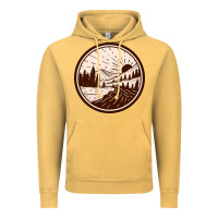 Vintage Mustard River Forest Brown Vintage Hoodie - linhVisuals