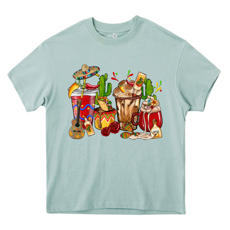 Cino De Mayo Coffee Cups Mexico Heavy Core Tee by HowdyJamesFarm | Teevron