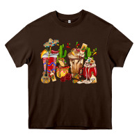 Chocolate Brown Cino De Mayo coffee cups Mexico Heavy Core Tee - HowdyJamesFarm