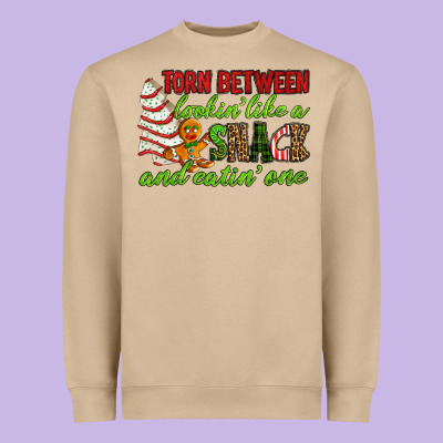 Torn Between Lookin' Like A Snack And Eatin' One Heavyweight Sweatshirt Designed By Ranaportraitstore