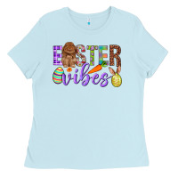 Baby Blue Easter Vibes Ladies Tee - BundleAndBundleShop
