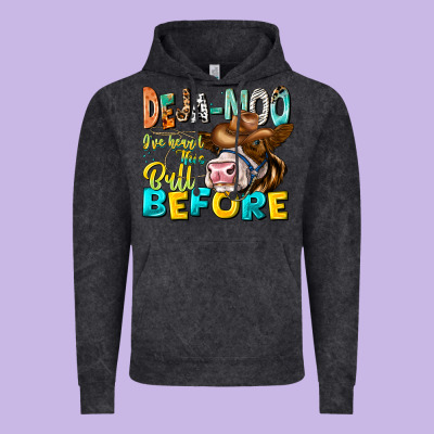 Deja Moo I've Heard Tih Bull Before Vintage Hoodie Designed By Cowhidedigitalart