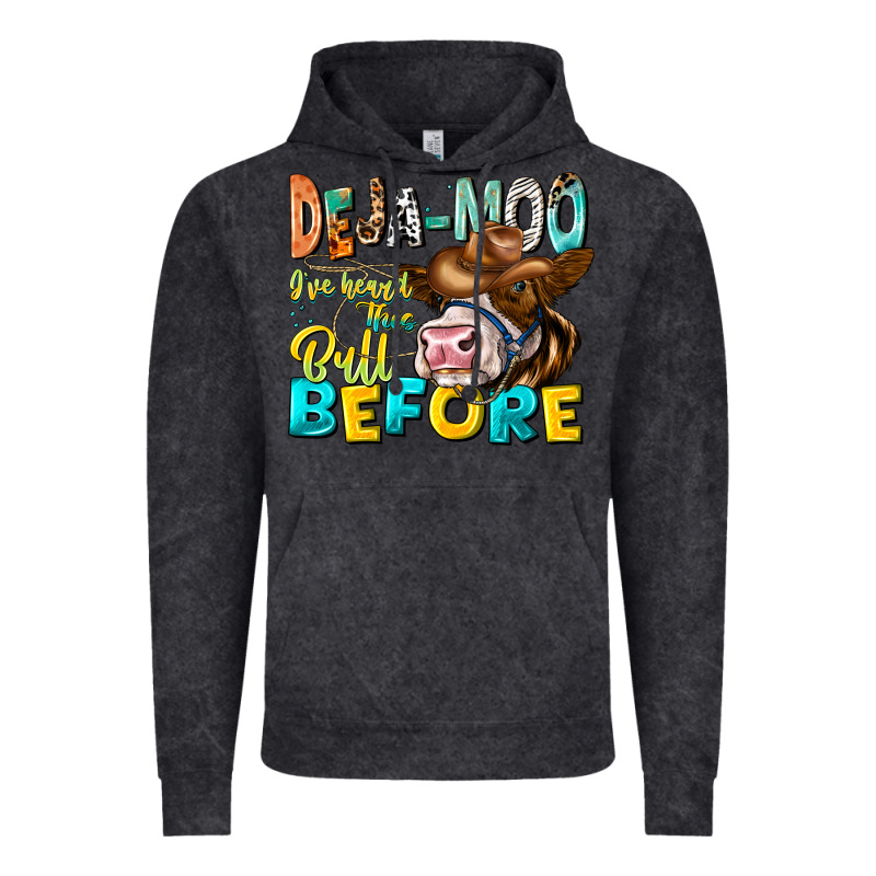 Deja Moo I've Heard Tih Bull Before Vintage Hoodie by CowhideDigitalArt | Teevron